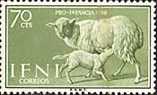Ifni, 1959. Child Welfare. Ewe and Lamb. Sc. 87.