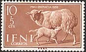 Ifni, 1959. Child Welfare. Ewe and Lamb. Sc. B41.