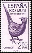 Rio Muni, 1965. Stamp Day. Ring-necked Pheasant. Sc. 54.